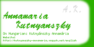 annamaria kutnyanszky business card